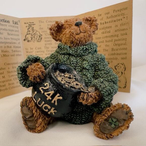 Boyds Bears "Lucky Liam End of the Rainbow" Bearstone Collection #227799 VTG - Picture 5 of 13